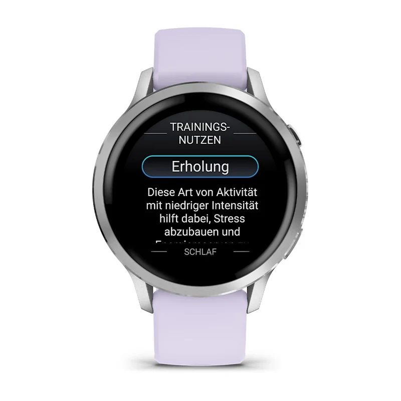 Garmin Venu® 4 - 41 mm Grau/Silber mit Schnellwechsel-Silikon-Armband 18 mm Lavendelblau