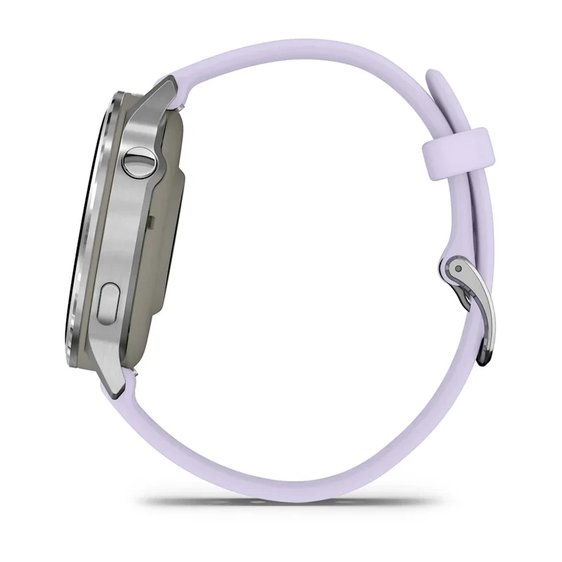 Garmin Venu® 4 - 41 mm Grau/Silber mit Schnellwechsel-Silikon-Armband 18 mm Lavendelblau