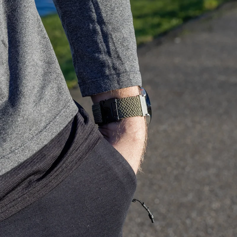 Coros Pace 4 Pro Geflochtenes Armband mit P-Schnalle (Grün)