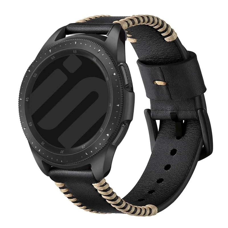 Coros Pace 4 Pro Lederarmband mit Ziernähten (Schwarz)