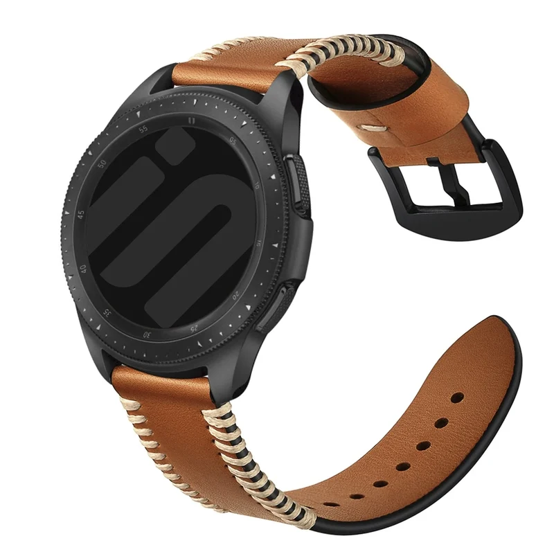 Suunto Run 2 Lederarmband mit Ziernähten (Braun)