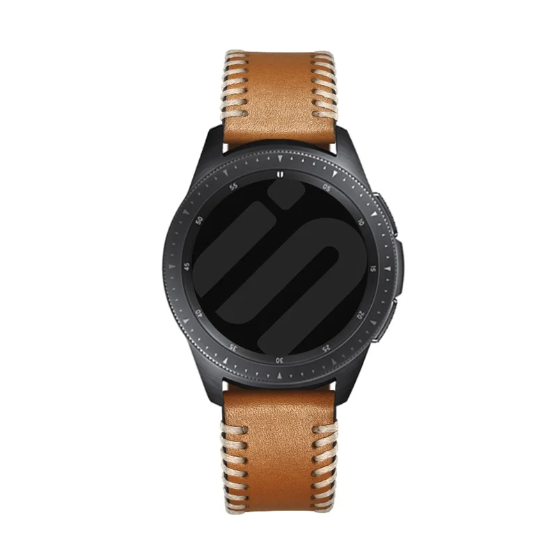 Suunto Run 2 Lederarmband mit Ziernähten (Braun)