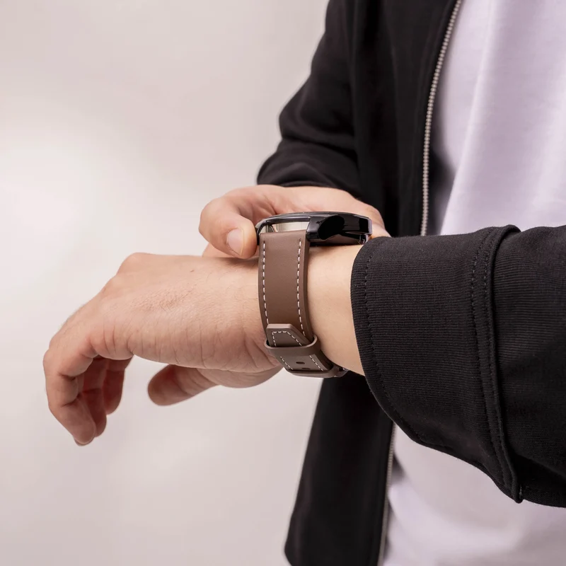 Coros Pace 4 Pro Lederarmband 'One Push' (Dunkelbraun)
