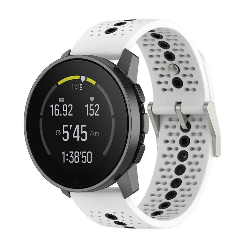 Suunto Run 2 Silikonarmband (Weiß/Schwarz)