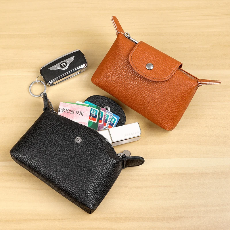 Stilvolle Leder Münztasche