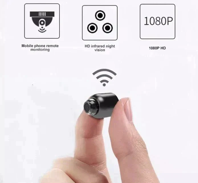 2er-Pack Mini-WiFi-Sicherheitskamera | 1080P HD, 140° Weitwinkel, Nachtsicht, Bewegungserkennung (32GB SD enthalten)