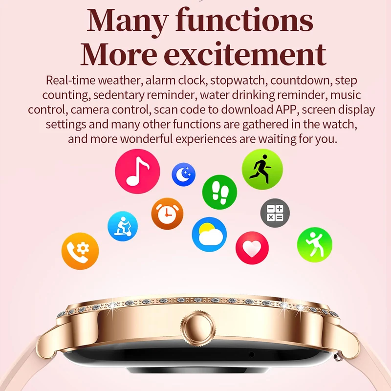 Diamonds Smart Watches for Women, Answer/Make Call Fitness Tracker for Android iOS Phones with AI Voice Control Heart Rate Sleep Monitor Pedometer
