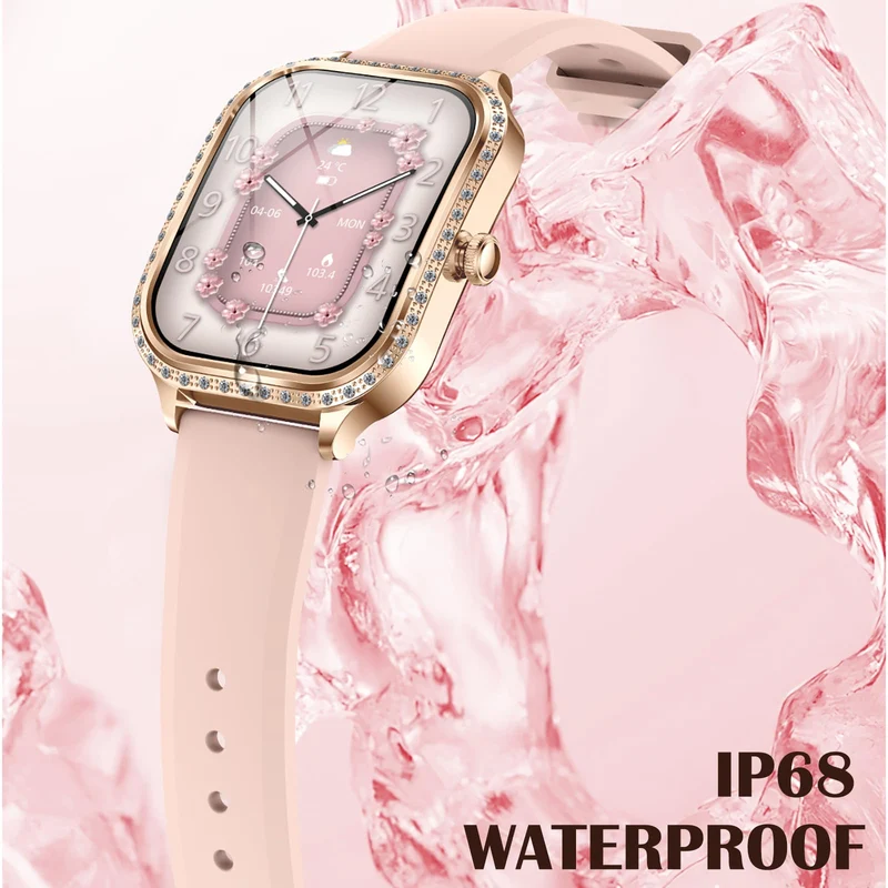 Diamonds Smart Watches for Women, Answer/Make Call Fitness Tracker for Android iOS Phones with AI Voice Control Heart Rate Sleep Monitor Pedometer