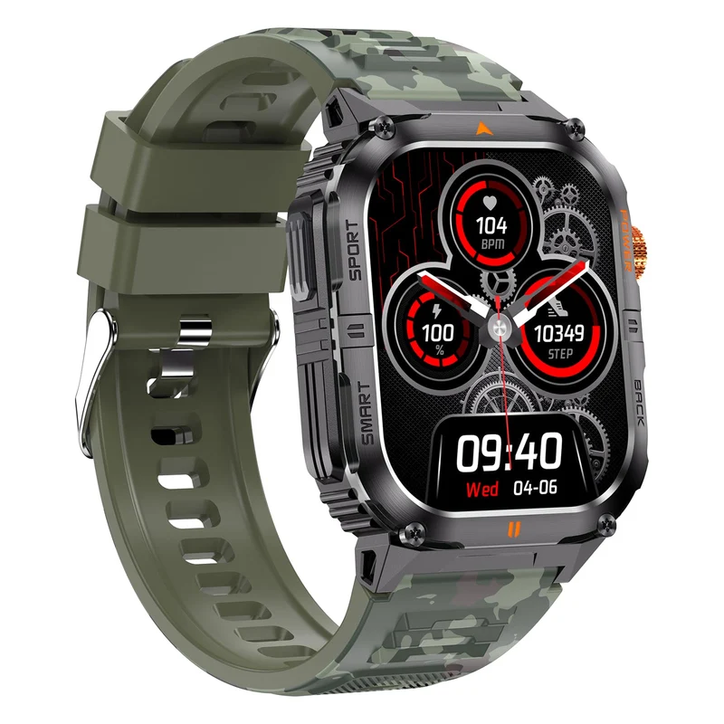Military Watches Smart Watches Fitness Watch Fitness Tracker with Heart Rate Monitor Sleep Monitor Sports Modes Flashlight for Android iOS
