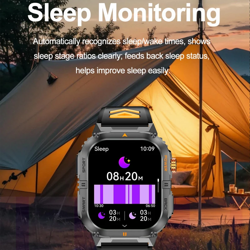 Military Watches Smart Watches Fitness Watch Fitness Tracker with Heart Rate Monitor Sleep Monitor Sports Modes Flashlight for Android iOS