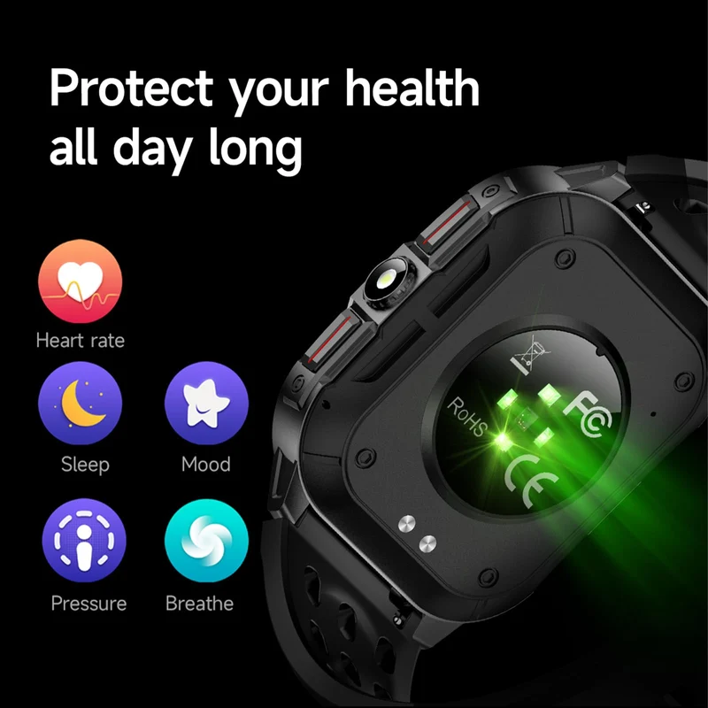 Military Smart Watches for Men Fitness Watch Fitness Tracker with Heart Rate Monitor Sleep Monitoring Calorie Distance Pedometer Bluetooth Call for Android iOS