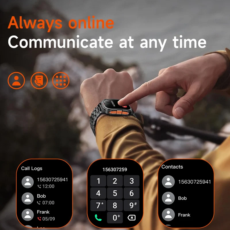 Military Smart Watches for Men Fitness Watch Fitness Tracker with Heart Rate Monitor Sleep Monitoring Calorie Distance Pedometer Bluetooth Call for Android iOS