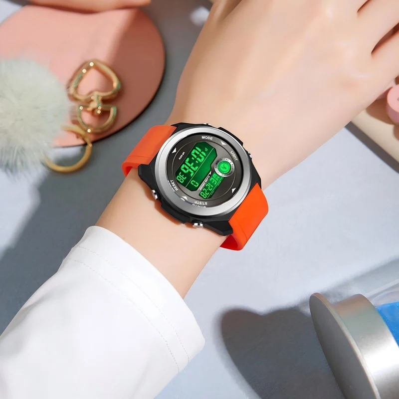 Findtime Mens Sport Watches Waterproof Pedometer Red Watch for Walking Step Counter Calorie Counter No Charging No App Connection for Men Women