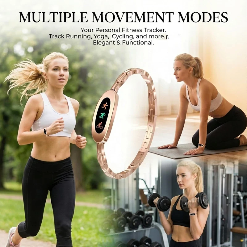 Fitness Tracker Smart Bracelet Fitness Bracelet for Women with Heart Rate Monitor Sleep Tracker Step Counter for Android iOS Silvery
