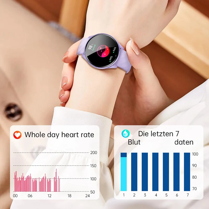 Smart Watch for Men Women Make/Answer Calls Reloj Inteligente with Heart Rate/Sleep Monitor/100+ Sport Modes/Pedometer Smartwatch for Android Phones