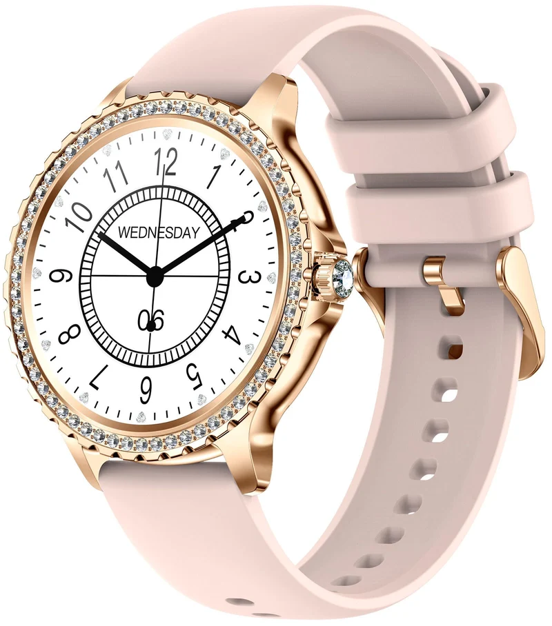 Luxury Black Smart Watches for Women, Diamond Round Designer Fitness Tracker Smartwatch for Android iOS Phones with Make/Answer Call Sleep Monitor