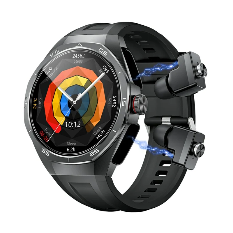 Smart Watch with Earbuds Fitness Watch with Sleep Tracker Heart Rate Monitor Pedometer Watch Calorie Bluetooth Call for iOS Android