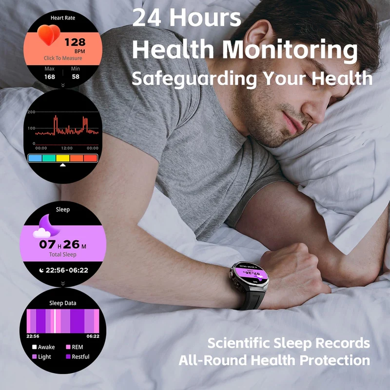 Smart Watch with Earbuds Fitness Watch with Sleep Tracker Heart Rate Monitor Pedometer Watch Calorie Bluetooth Call for iOS Android