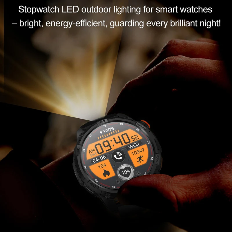 Rugged Smart Watches for Men Military Fitness Tracker with Answer/Make Calls 110+ Sports Modes Sleep Monitor LED Flashlight Smartwatch for Android and iOS
