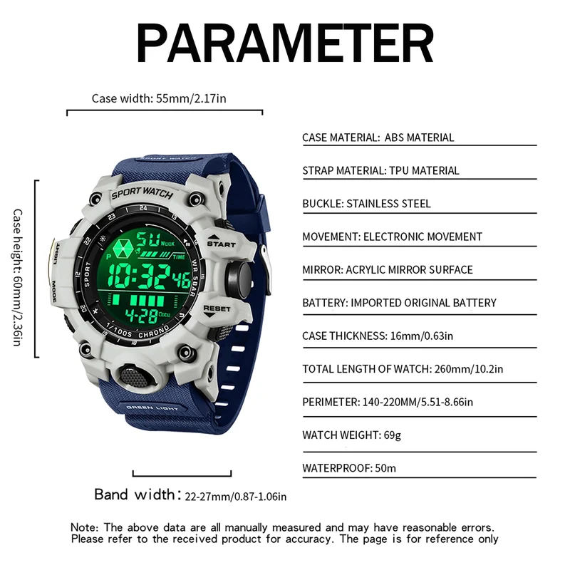 Findtime Men's Digital Watch Military Large Face Alarm Stopwatch Tactical Waterproof Wristwatch Relojes para Hombres Watches for Men