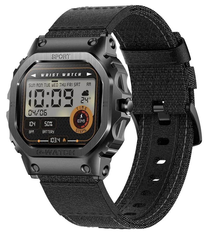 Smart Watch for Men Smart Watches Military Watches for Men Fitness Tracker Bluetooth Call Heart Rate Monitor Sleep Monitor Pedometer Step Counter Waterproof Smartwatch iOS Android Phones Canvas Band