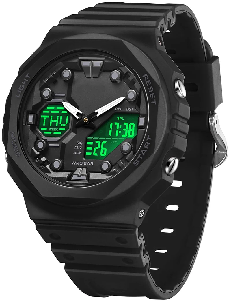 Findtime Women's Sport Watches Digital Waterproof Watch Outdoor Military Tactical Wrist Watch Analog Fashion Ladies Watches with LED Luminous Alarms Stopwatch Countdown