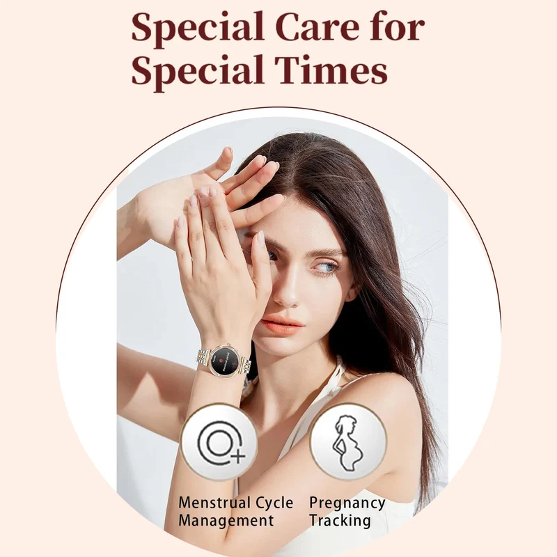Smart Watches for Women Fitness Tracker with Diamonds Multi-Sport Modes Heart Rate Monitor Sleep Monitoring Bluetooth Calls Female Helath 1.27" Dainty Smartwatch for Android iOS