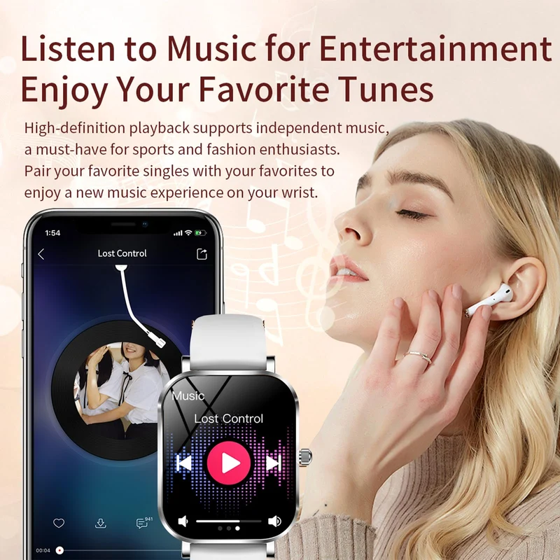 Smart Watches for Women Fitness Tracker for Women Fitness Watch with Heart Rate Monitor Sleep Monitoring Pedometer Calorie Voice Assistant for Android iOS