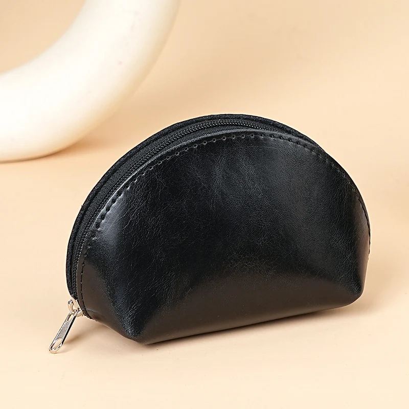 Premium Leder Reißverschluss-Münzbeutel