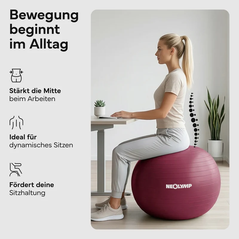 Gymnastikball - für aktives Sitzen, Recovery und Physio