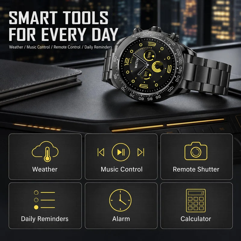 Smart Watch for Men with Heart Rate Sleep Sports Modes Bluetooth Call