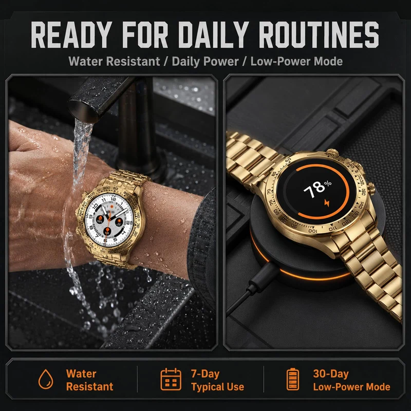 Smart Watch for Men with Heart Rate Sleep Sports Modes Bluetooth Call