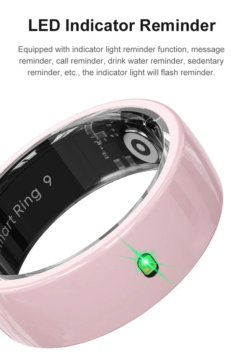 Smart Ring for Men Women Fitness Tracker Ring Health Smart Rings Heart Rate Monitor Sleep Tracker LED Notification Calorie Step Counter NFC Gesture Control Multi-Sport Modes Waterproof iOS/Android