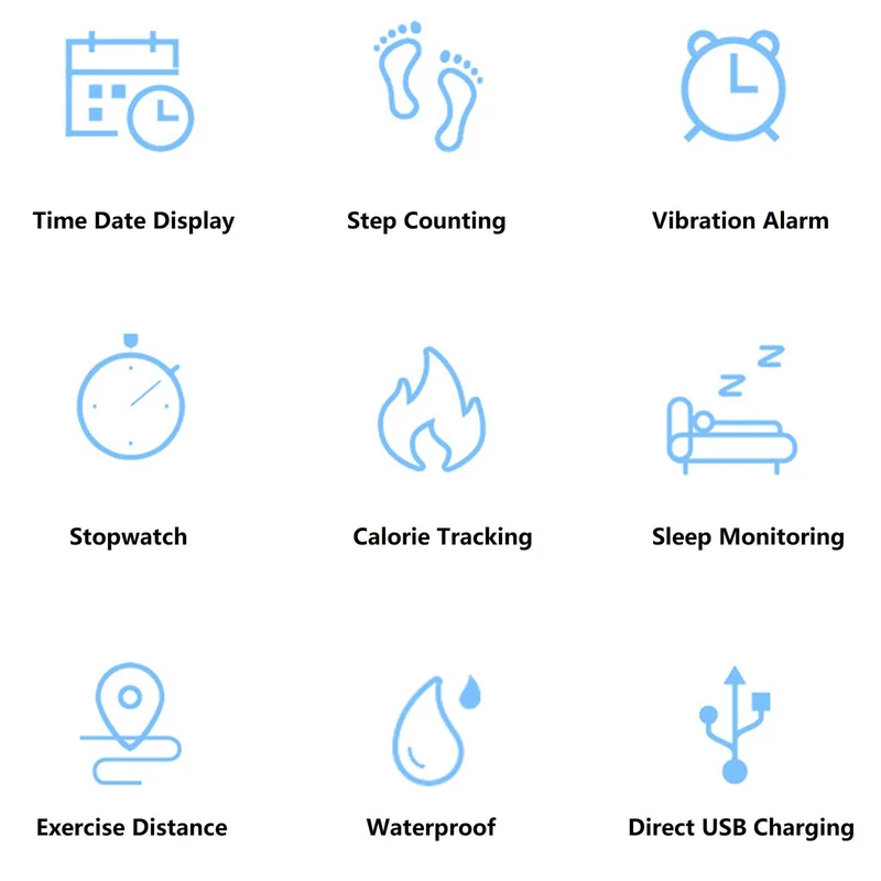 Smart Watch for Men Women Digital Watch Fitness Tracker Band Sleep Monitor Activity Tracker Calorie Distance Step Counter Vibrating Alarm Clock Waterproof LED Backlight USB Charging NO APP