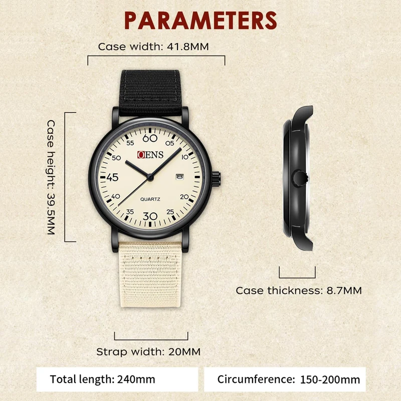 Findtime Military Watches for Men Waterproof Field Watch Tactical Wrist Watches Rugged Sports Watch with Tough Nylon Strap Easy to Read