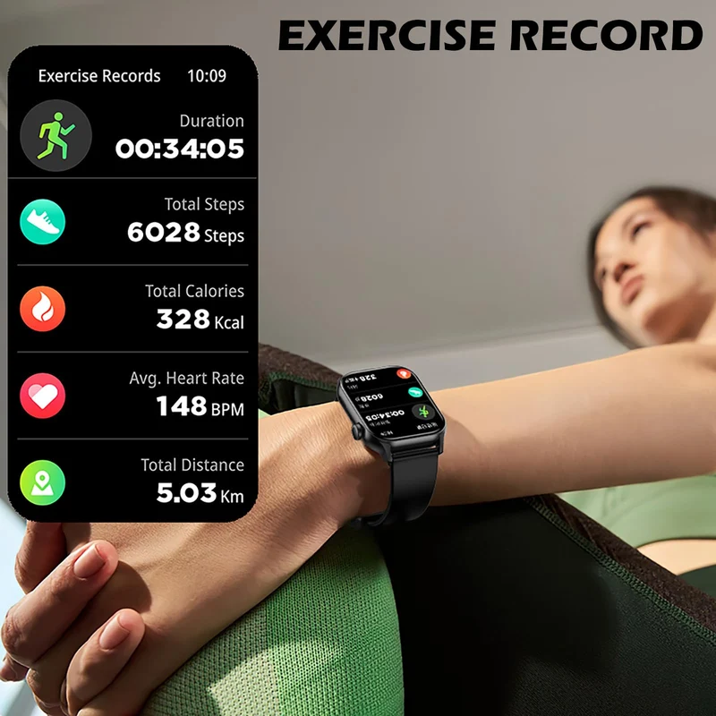 Smart Watch for Men/Women, 1.95" AMOLED Fitness Tracker Watches with Bluetooth Calls/Flashlight/100+ Sport Modes Heart Rate/Sleep Monitor Ultra Lightweight Ultrathin Design