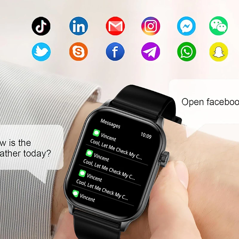 Smart Watch for Men/Women, 1.95" AMOLED Fitness Tracker Watches with Bluetooth Calls/Flashlight/100+ Sport Modes Heart Rate/Sleep Monitor Ultra Lightweight Ultrathin Design