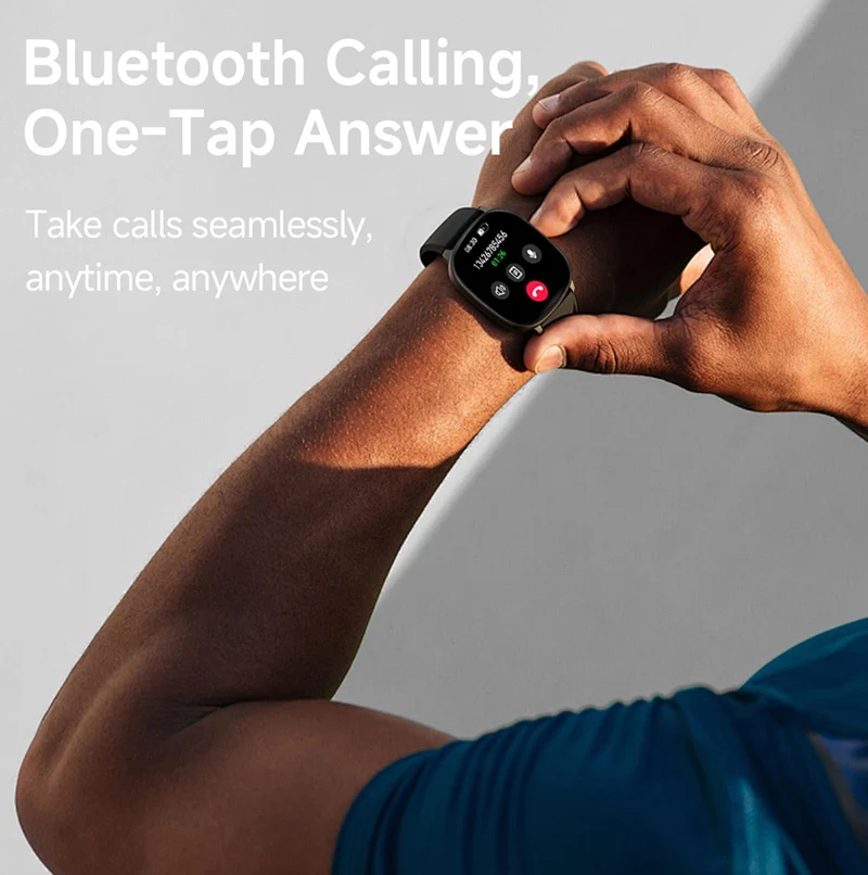 Ultra Slim Smart Watch for Men Women Heart Rate Monitor Pedometer Calories Tracker 1.73” AMOLED Display Bluetooth Calling 100+ Sports Modes Waterproof Fitness Smartwatch with Sleep Activity Tracking