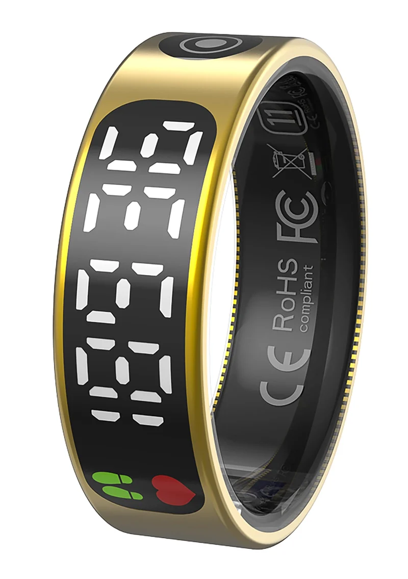 Smart Ring with Display Health Tracker Fitness Ring Heart Rate Monitoring Sleep Tracking Exercise Tracker Women Men Smart Rings for Android iOS Phones