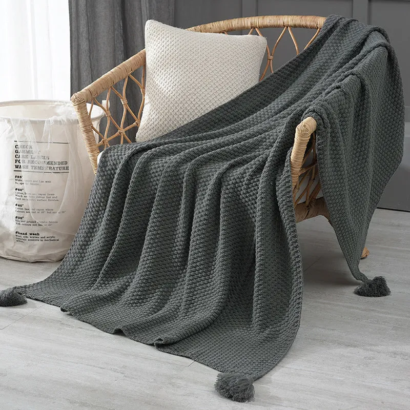 Hausdeko Gemütliche Strickdecke