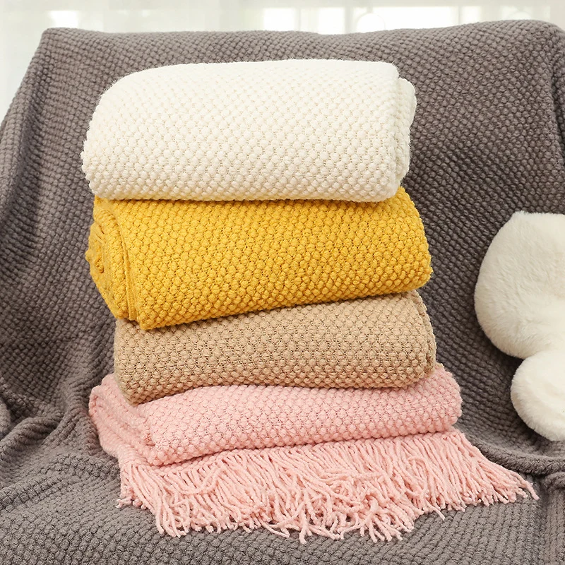 Gemütliche gestrickte Decke