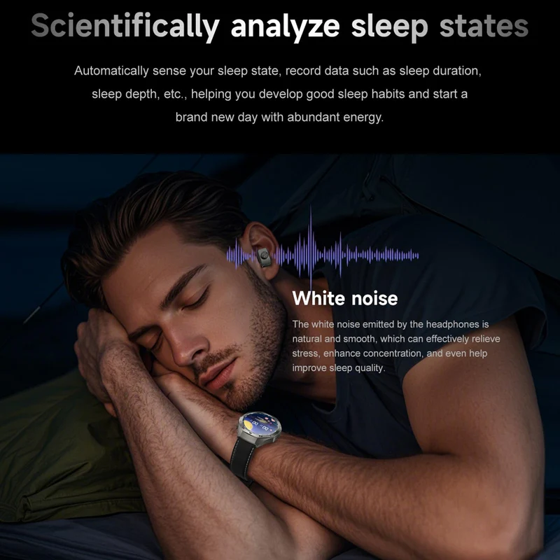 Smart Watch with Earbuds 2 in 1 Watch with Earbuds for Men Fitness Tracker with Sleep Tracker Heart Rate Monitor for Android iOS Silivery Steel Three Beads