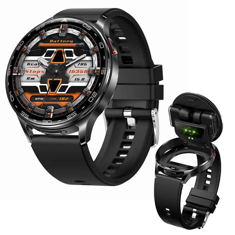 Smart Watch with Earbuds 2 in 1 Watch with Earbuds for Men Women with Heart Rate Monitor Sleep Tracker for Android iOS