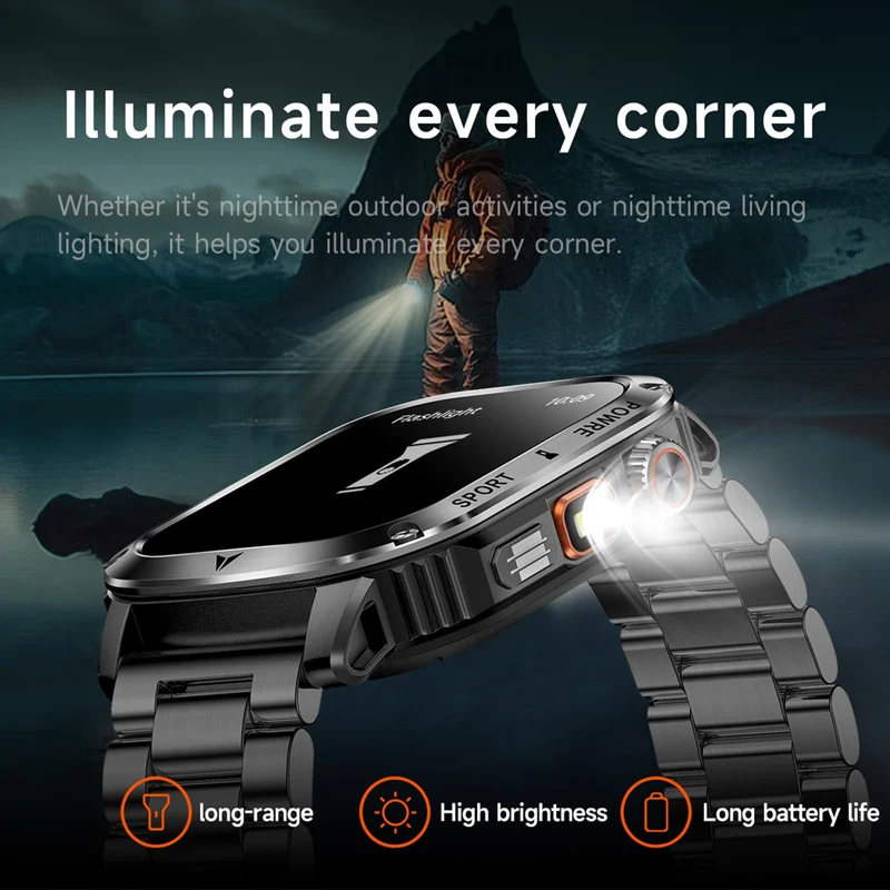 Smart Watches for Men Military Watches Health Monitor with Heart Rate Monitor Sleep Tracker Sports Watch 400mAh Big Battery for iOS Android