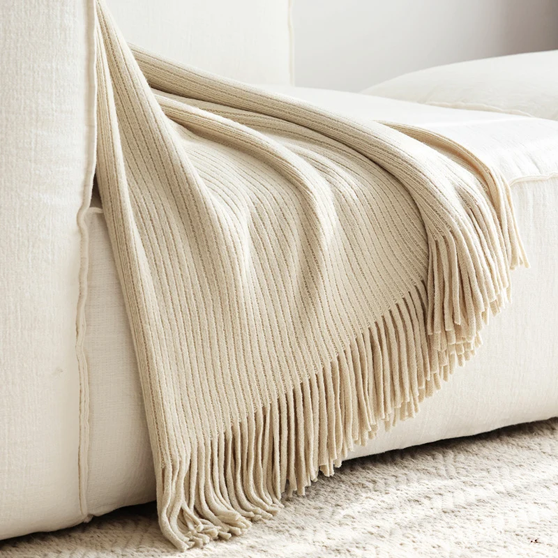 Strukturierter gerippter Strickwurfdecke
