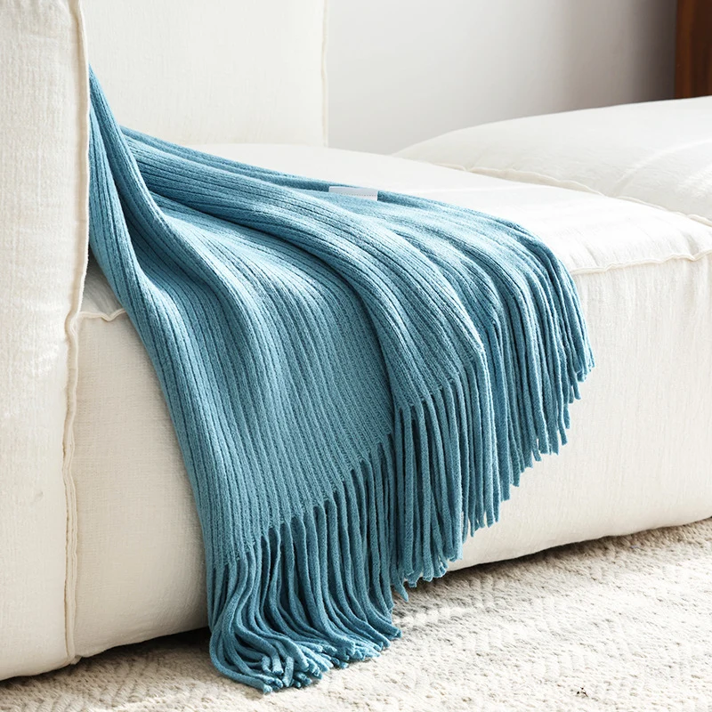 Strukturierter gerippter Strickwurfdecke