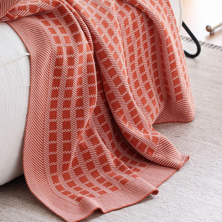 Strukturierte Stricksofa-Wurfdecke