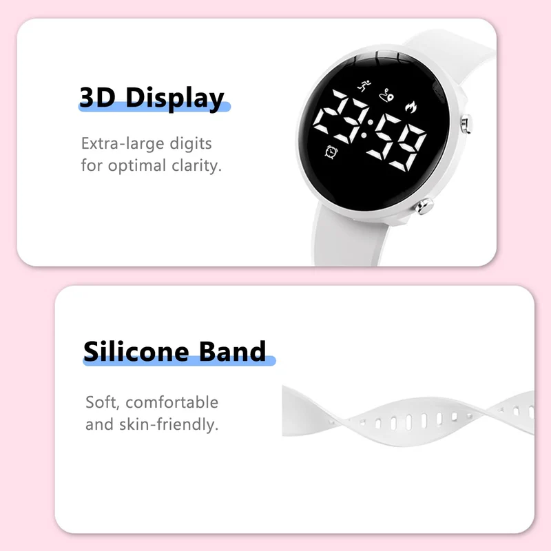 Fitness Tracker Watch with Step Counter Calorie Waterproof Pedometer Vibrating Alarm Digital Watches for Men Women Running Walking Workouts(NO APP)
