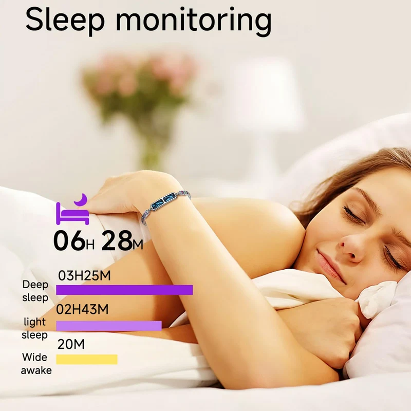 Smart Bracelet for Women Fitness Tracker Jewelry Fitness Bracelet Smart Band with Sleep Tracker Heart Rate Monitor Diamond for Android iOS
