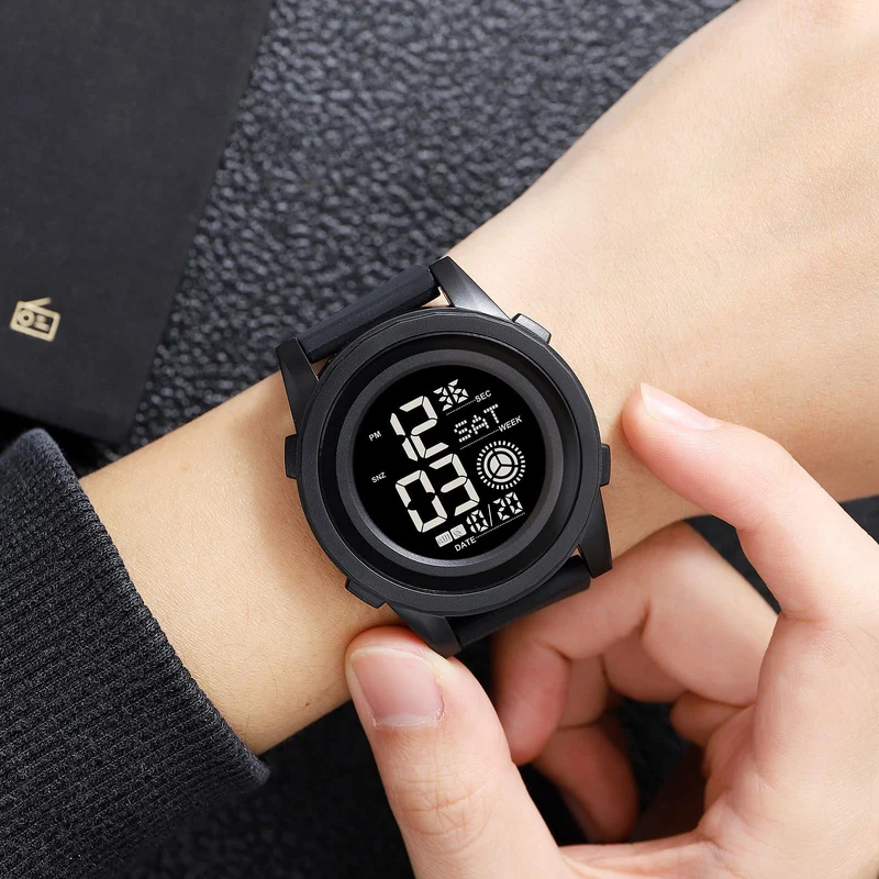 Findtime Digital Watch for Men Women 5Bar Waterproof Outdoor Sports Wrist Watches with Dual Time/Timer/12/24 H/LED Back Ligh/Alarm/Stopwatch